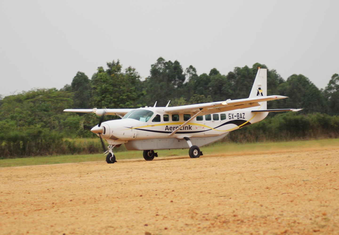 View of aircraft landing (Aerolink Uganda)